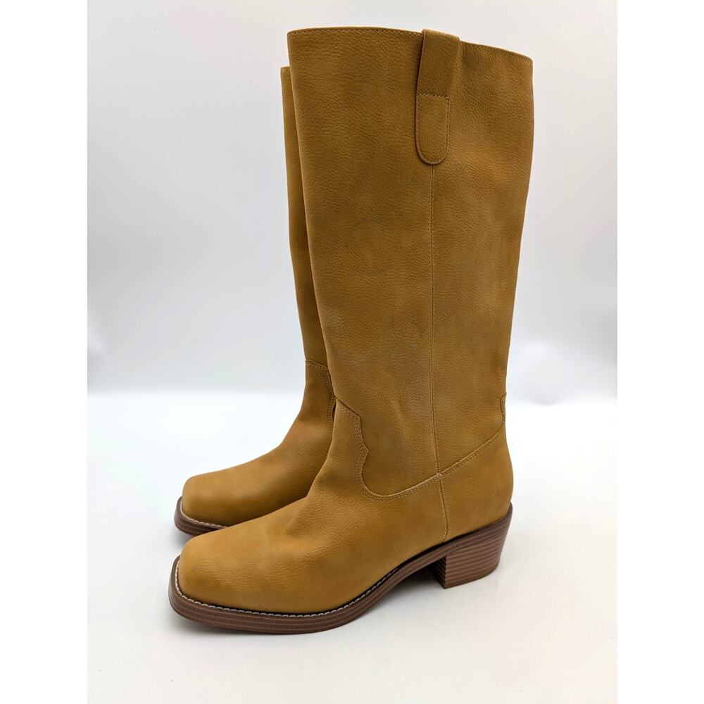 Mia Duston Block Heel Western Boots Side Zip Women's Banana Tan Size US9M EU39.5